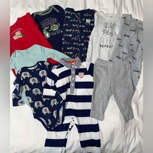 9 Piece ~ Carters ~ Boys Winter Bundle / Lot ~ 6 Months